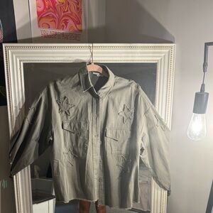 Newbury Kustom Army green Button up